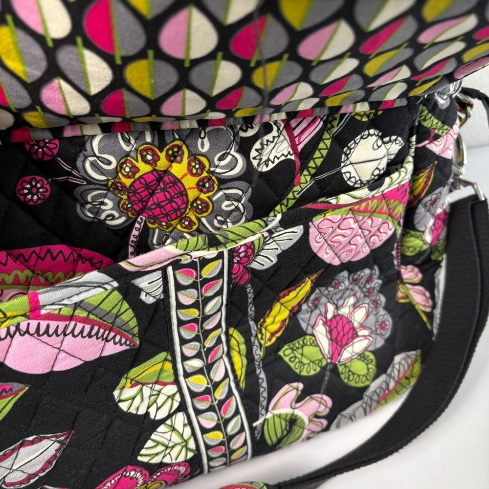Vera Bradley Grand Traveler Bag Moon Blooms Black Floral Weekend Travel Bag - Picture 6 of 13